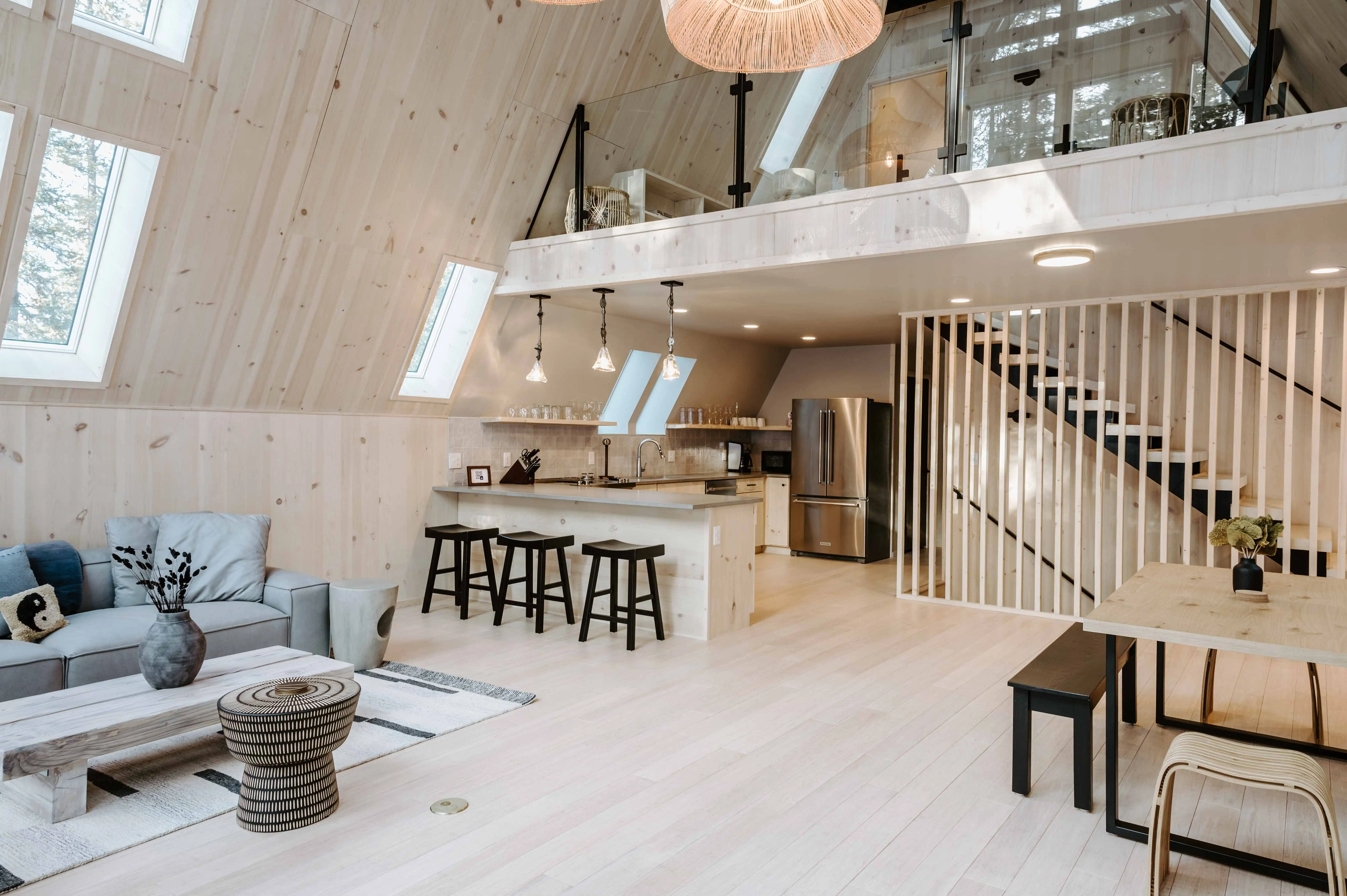 View of the Avrame A-frame house