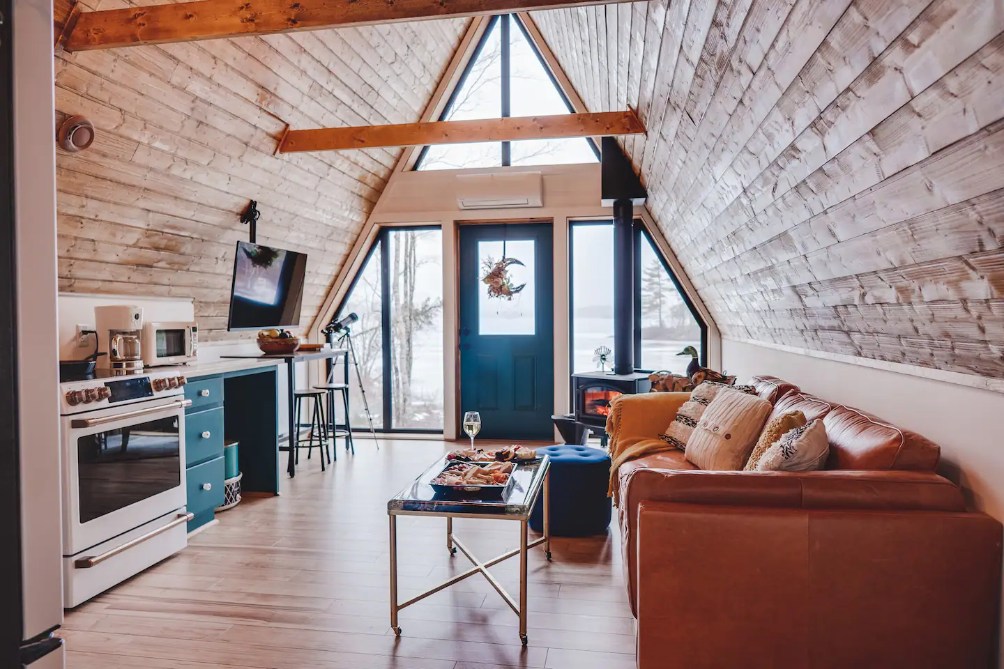 View of the Avrame A-frame house