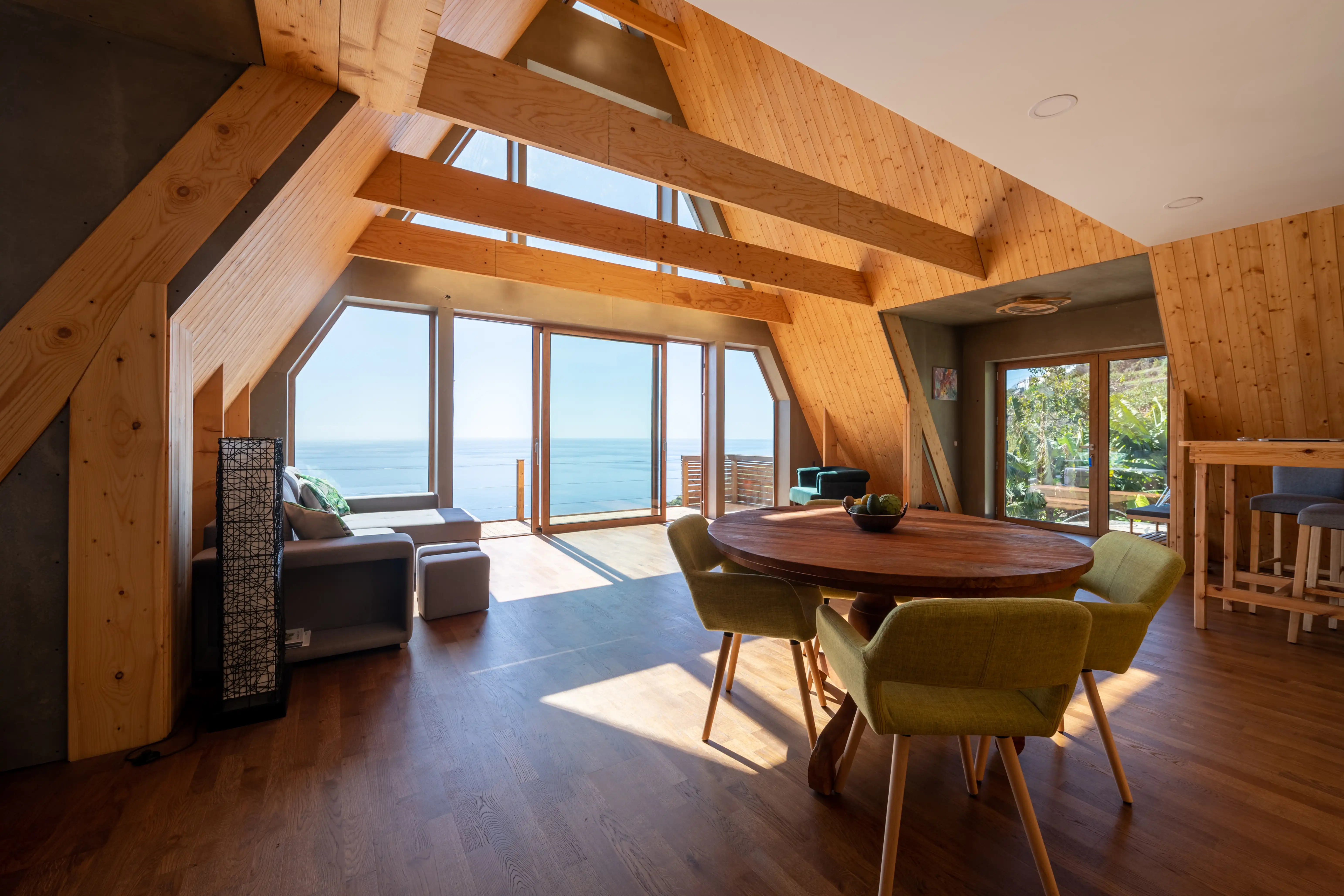 View of the Avrame A-frame house