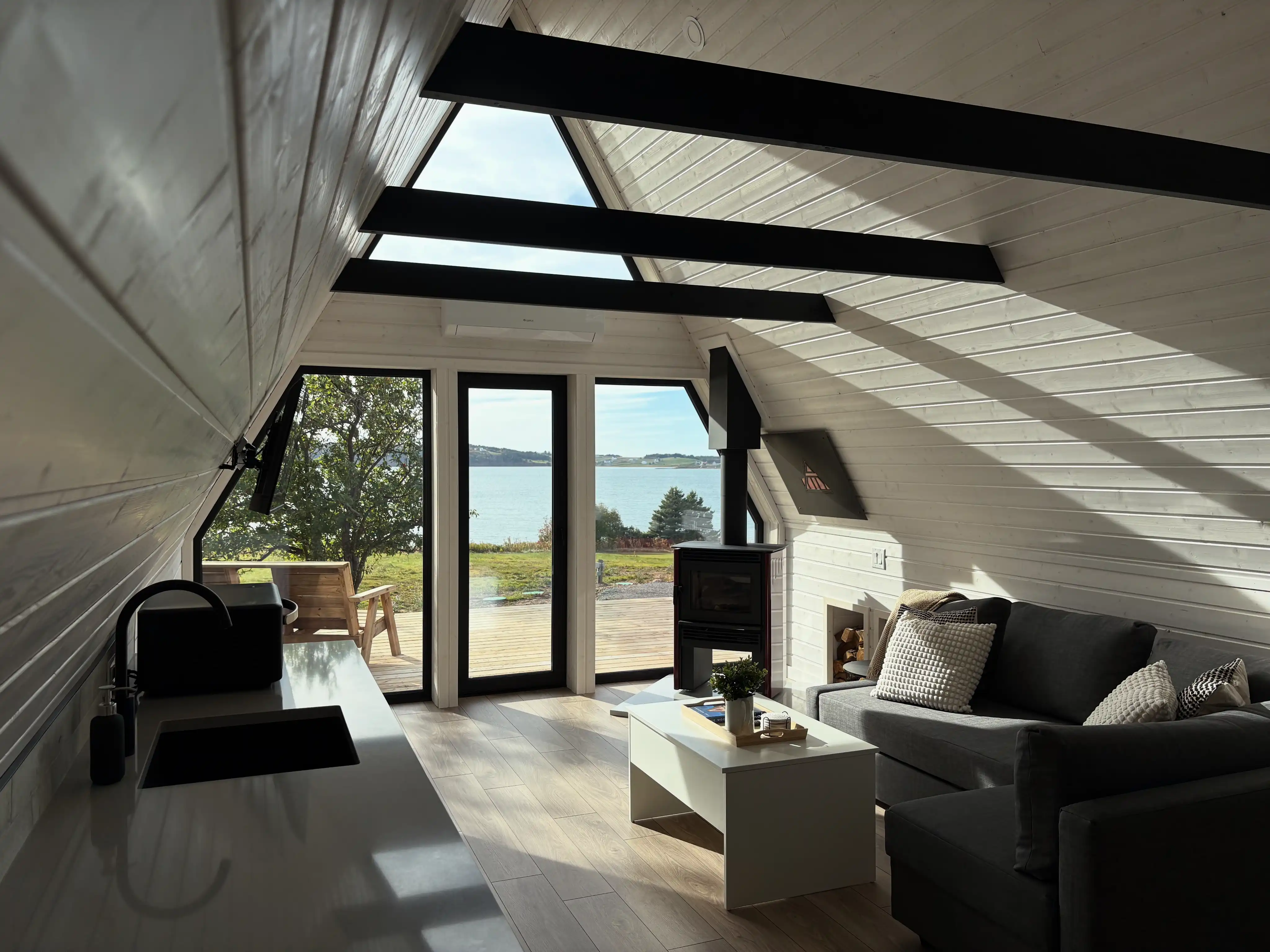View of the Avrame A-frame house