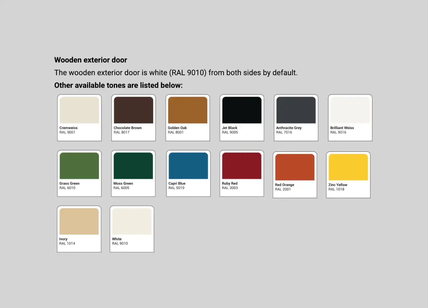 exterior door color choices