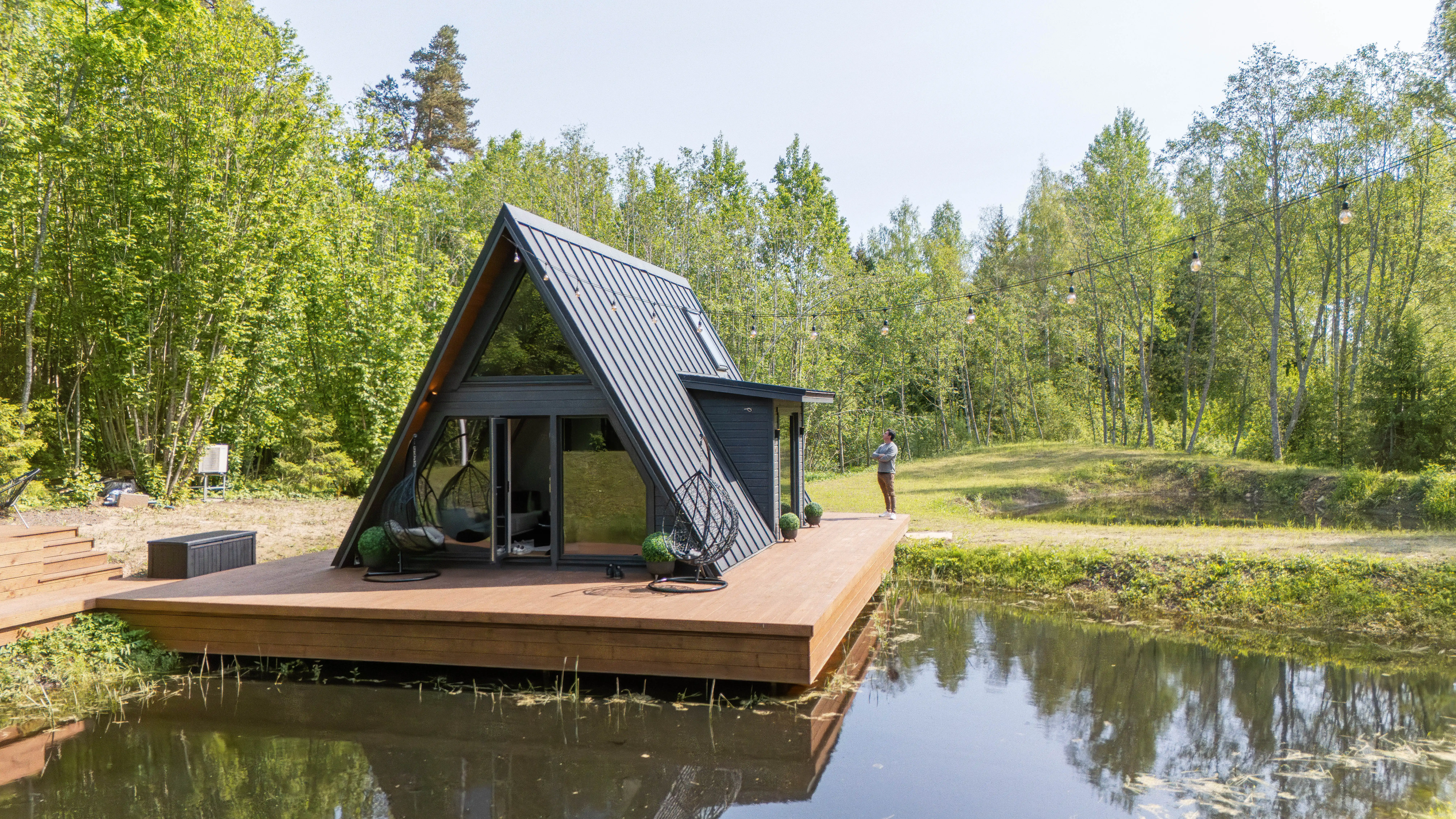 View of the Avrame A-frame house