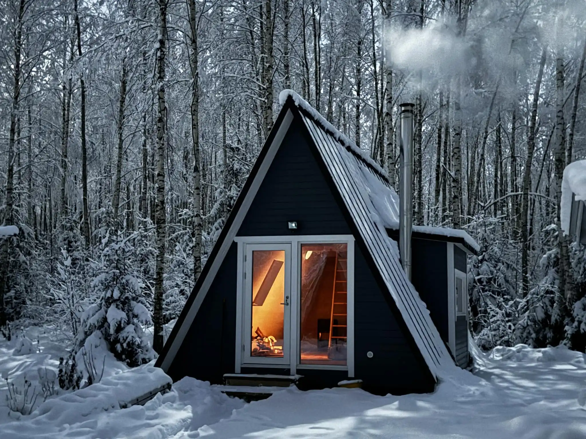 View of the Avrame A-frame house