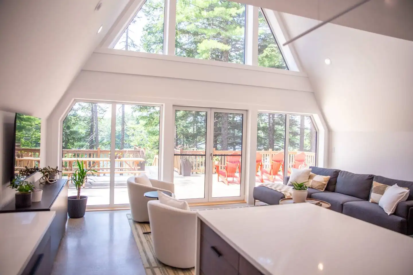 View of the Avrame A-frame house